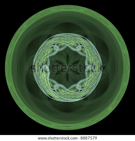 Green Celtic Knotwork Ring abstract