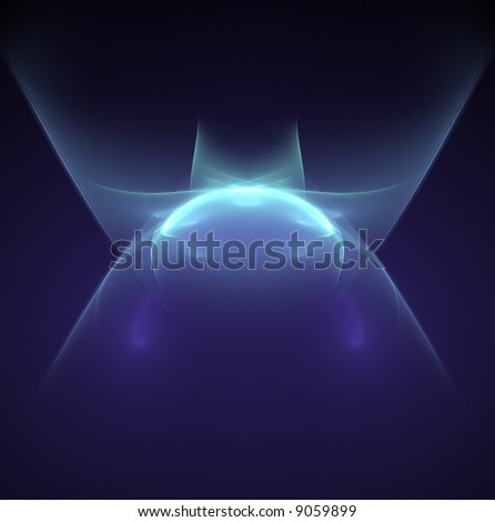 Abstract Blue Cup and Sphere