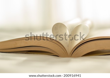 heart shape in book.