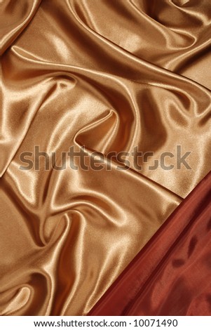 Red gold silk with red corner, background, texture