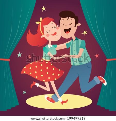 Vector illustration of dancing couple Vector illustration of dancing couple