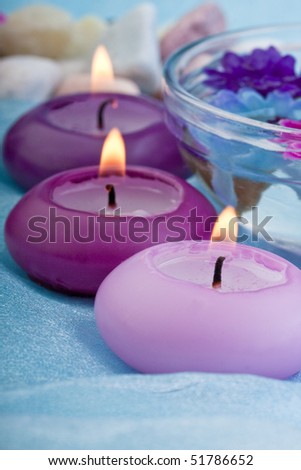 purple toned candles and flowers (1)