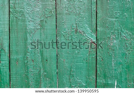 background of planks painted green paint