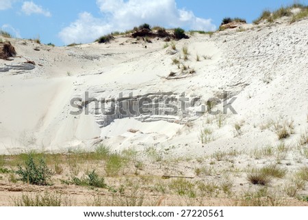 Industrial working out of white forming sand in an opencast mine