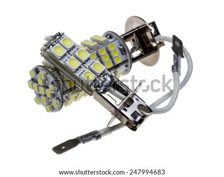 Led lamp for auto isolated on the white background