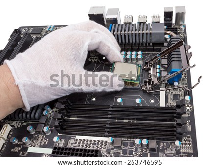 Installation of modern processor in CPU socket on the motherboard