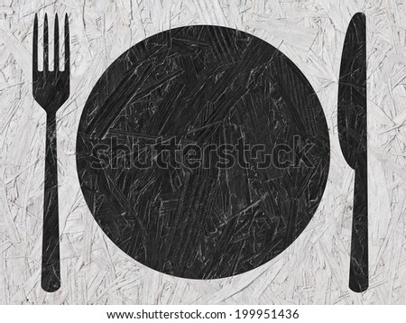 Dinner silhouette in white OSB background