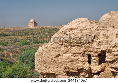 Large temple in desert near Merv, Turkmenistan