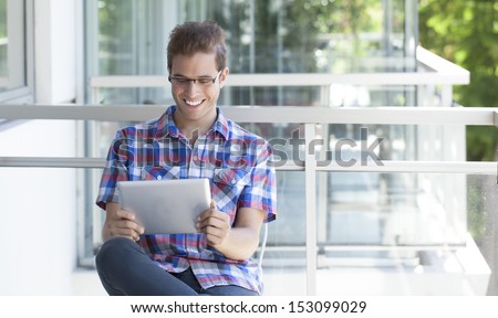 funny guy reading his papers