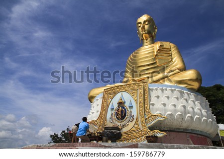 Sitting buddha statue at wattangsai temple, Prachuap Khiri Khan, Thailand