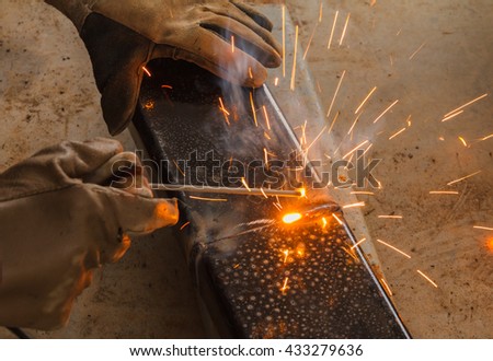 Shield metal arc welding joint steel.