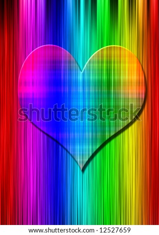 Bright Rainbow tih Heart Sign