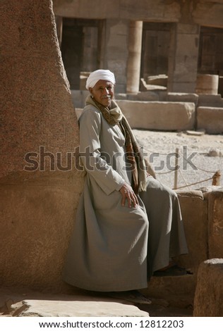 Egyptian man in a temple