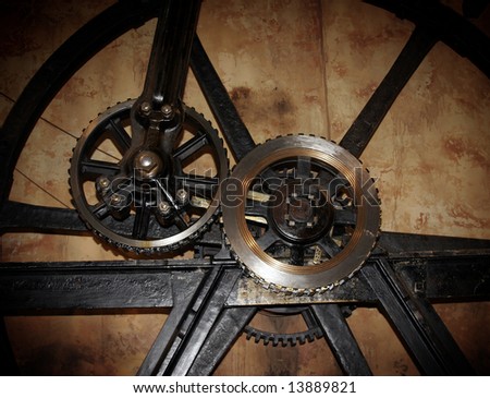 Cog and wheel details from machines of the industrial revolution