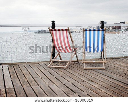 deck chairs on the famous brighton pier
