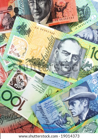 background made of Australian banknotes