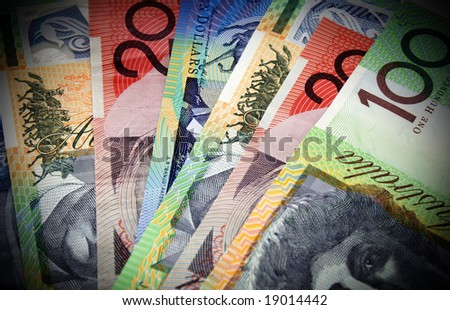 A pile of Australian banknotes