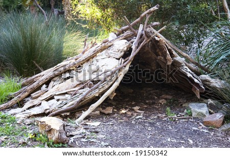 Traditional Australian aboriginal bush hut.