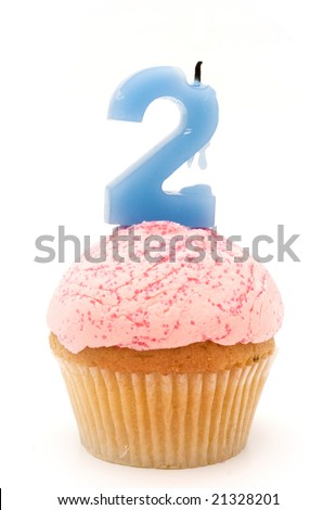 a cupcake with the number two