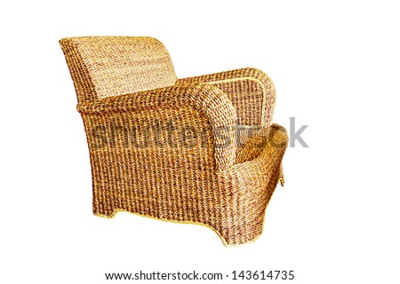 Wicker chair isolated on white background