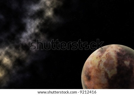 Abstract picture of space  with a planet