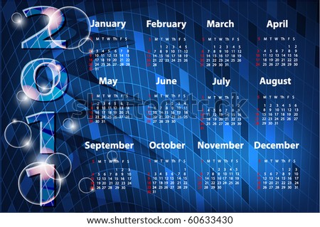 annual calendar template. annual calendar for 2011 with