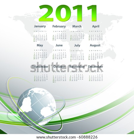 Year Calendar Templates on Business Vector Template With 2011 Year Calendar  Eps10   60888226