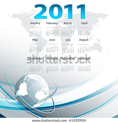 Year Calendar Template on Business Vector Template With 2011 Year Calendar  Eps10   61420906