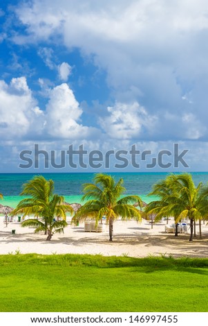 Tropical resort at the beach of Coco Key (Cayo Coco) in Cuba