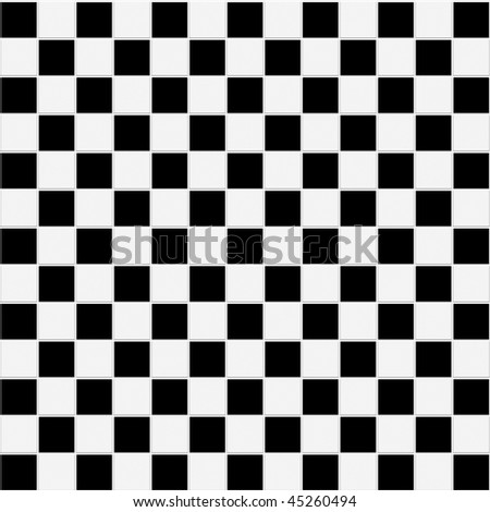 Seamless black and white checkered tiles texture