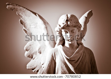 Beautiful angel in sepia