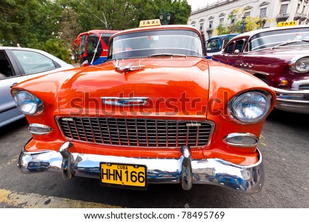 HAVANA-JUNE 2:Old Chevrolet June 2,2011 in Havana.Cubans keep thousands of classic cars like this running despite their age and lack of parts and they've become an world known icon of the country