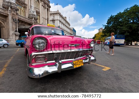 HAVANA-JUNE 2:Old Chevrolet June 2,2011 in Havana.Cubans keep thousands of classic cars like this running despite their age and lack of parts and they\'ve become an world known icon of the country