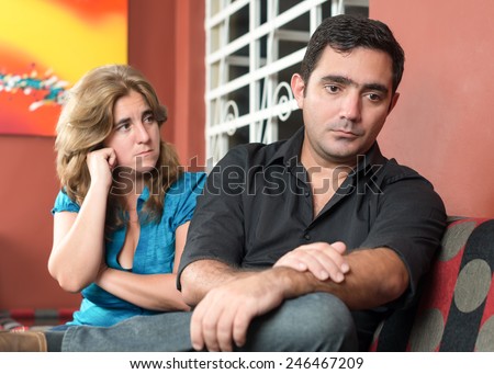 Divorce, marital problems - Sad husband and wife