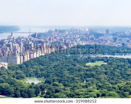 Central Park and the Central Park West skyline in New York City