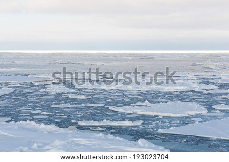 Drift ice, Sea of Okhotsk, Japan