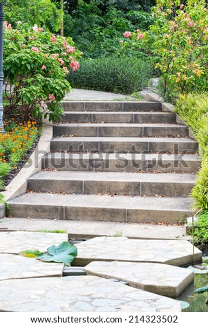 outdoor stairs in the garden