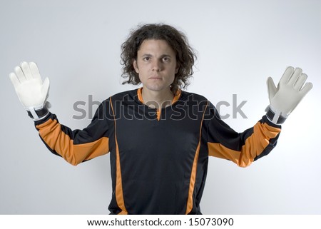 soccer goalkeeper quotes. soccer goalie gloves. stock