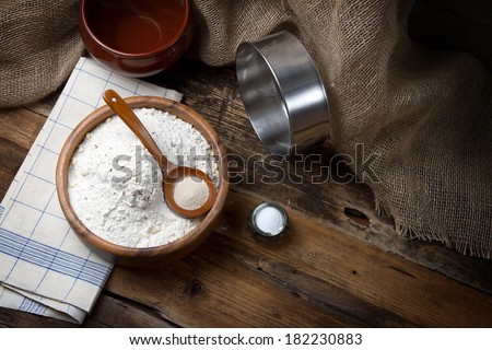 Homemade bread. Step 1 - flour, seeds, yeast, water and salt