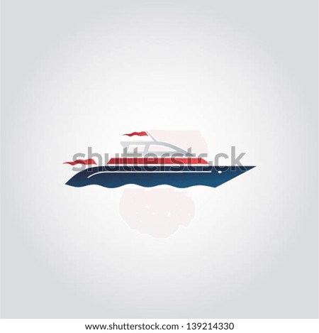 Boat ship on the sea sign web icon vector illustration Boat ship on the sea sign web icon vector illustration