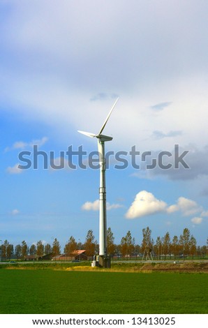 Windmill producing clean, environment friendly electricity.