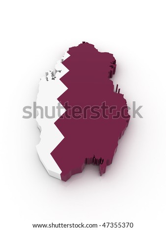 The Map Of Qatar. dimensional map of Qatar