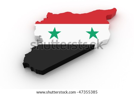 in Syrian flag colors.