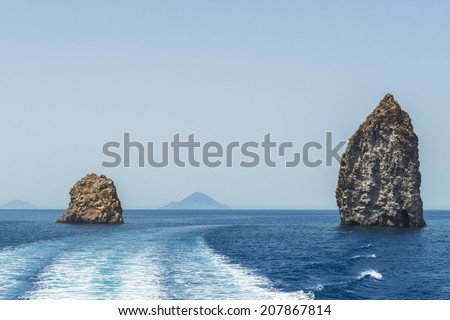 Faraglioni - rock formations on the Tyrrhenian Sea