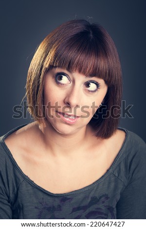Shot of a beautiful young woman with pursed lips