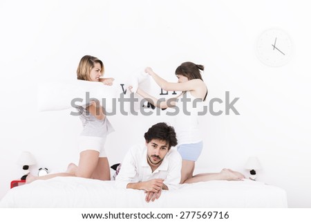 Two girls fighting for one man