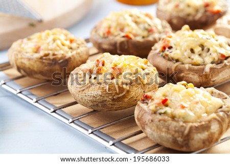 Baked stuffed mushrooms with cheese