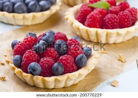 Home made tartlets with forest fruit