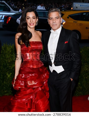 New York, NY  Monday May 04, 2015: Amal Clooney and George Clooney attend \'China: Through The Looking Glass\' Costume Institute Gala, held at the Metropolitan Museum of Art in New York City, New York.