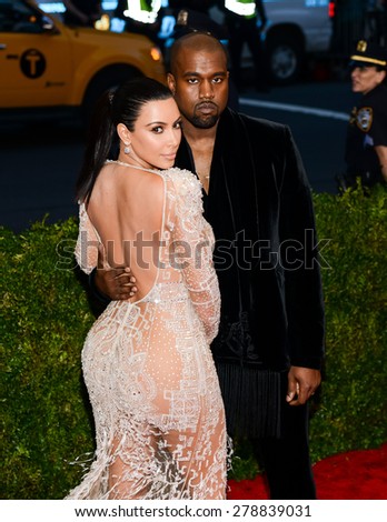 New York, NY  Monday May 04, 2015: Kim Kardashian and Kanye West attend \'China: Through The Looking Glass\' Costume Institute Gala, held at the Metropolitan Museum of Art in New York City, New York.